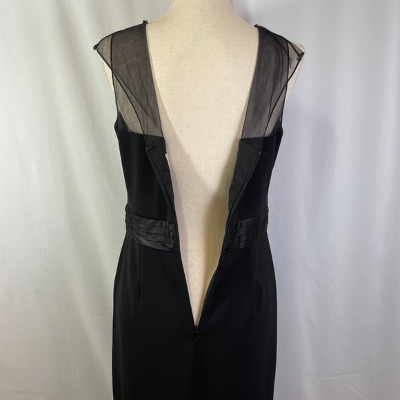 Badgley Mischka Black Formal Maxi Dress Size 8 Black Tie Party Gala Ball Evening - Picture 5 of 16